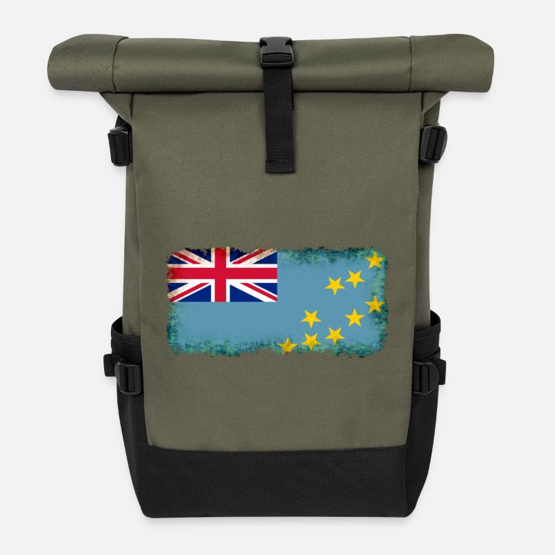 Tuvalu Tuvalu - Rolltop Rucksack - Olive/Schwarz