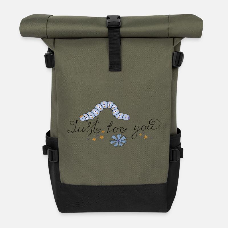 Just for you Raupe - Rolltop Rucksack - Olive/Schwarz