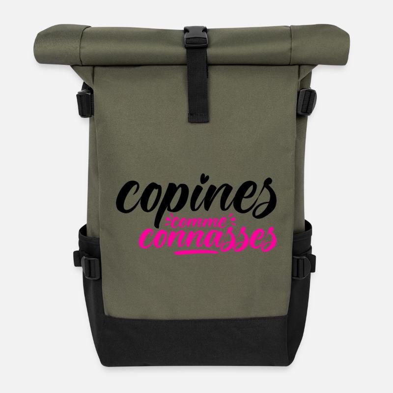 Copines Comme Connasses Meilleure Copine Filles - Sac à dos roll top - olive/noir