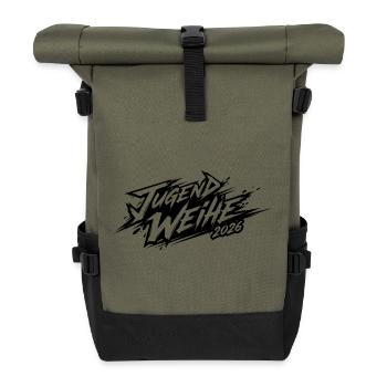 Jugendweihe 2026 - Rolltop Rucksack - Olive/Schwarz - Vorne