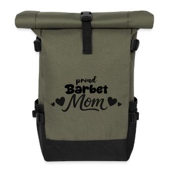 Stolze French Water Dog Mutter, Barbet - Rolltop Rucksack - Olive/Schwarz - Vorne
