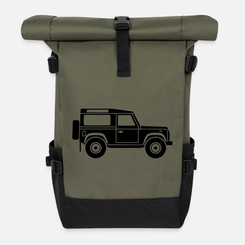 Defender D90 NEU - Rolltop Rucksack - Olive/Schwarz