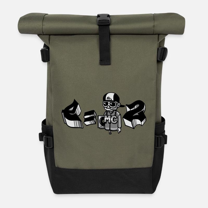 E=MC2 flex - Roll Top Backpack - olive/black
