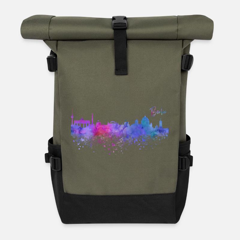 Berlin - Rolltop Rucksack - Olive/Schwarz