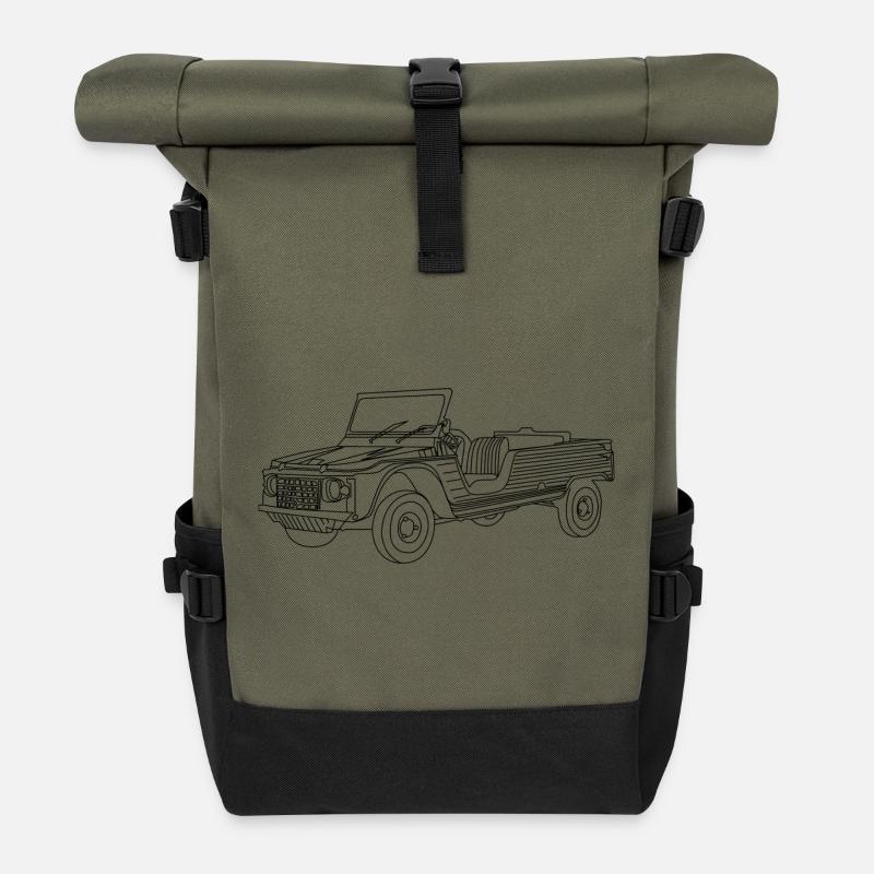 Der Mehari - Rolltop Rucksack - Olive/Schwarz