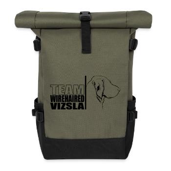 TEAM Chien Vizsla à poil dur Vischel Wilsigns - Sac à dos roll top - olive/noir - Devant
