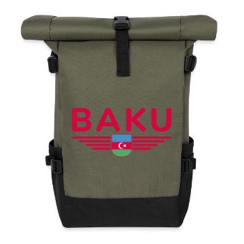 T-Shirt Bakou – Pour les fans de la capitale - Sac à dos roll top - olive/noir - Devant