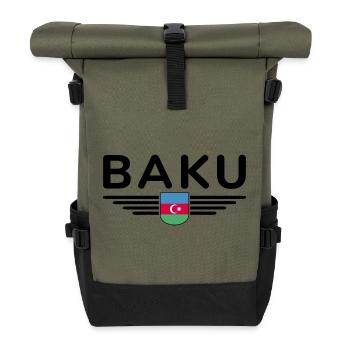 T-Shirt Bakou – Pour les fans de la capitale - Sac à dos roll top - olive/noir - Devant