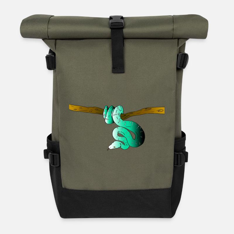 Serpent (couleur) - Sac à dos roll top - olive/noir