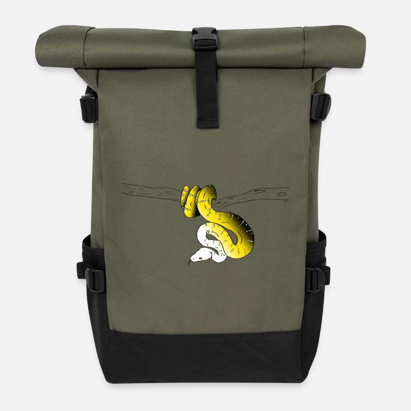 Serpent Jaune - Sac à dos roll top - olive/noir