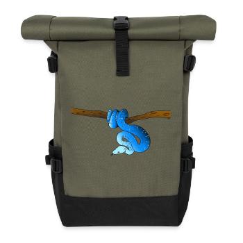 Blue Snake - Roll Top Backpack - olive/black - Front