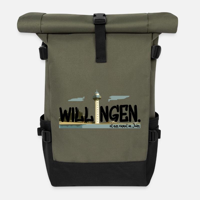 Willingen ist nur einmal im Jahr - Rolltop Rucksack - Olive/Schwarz