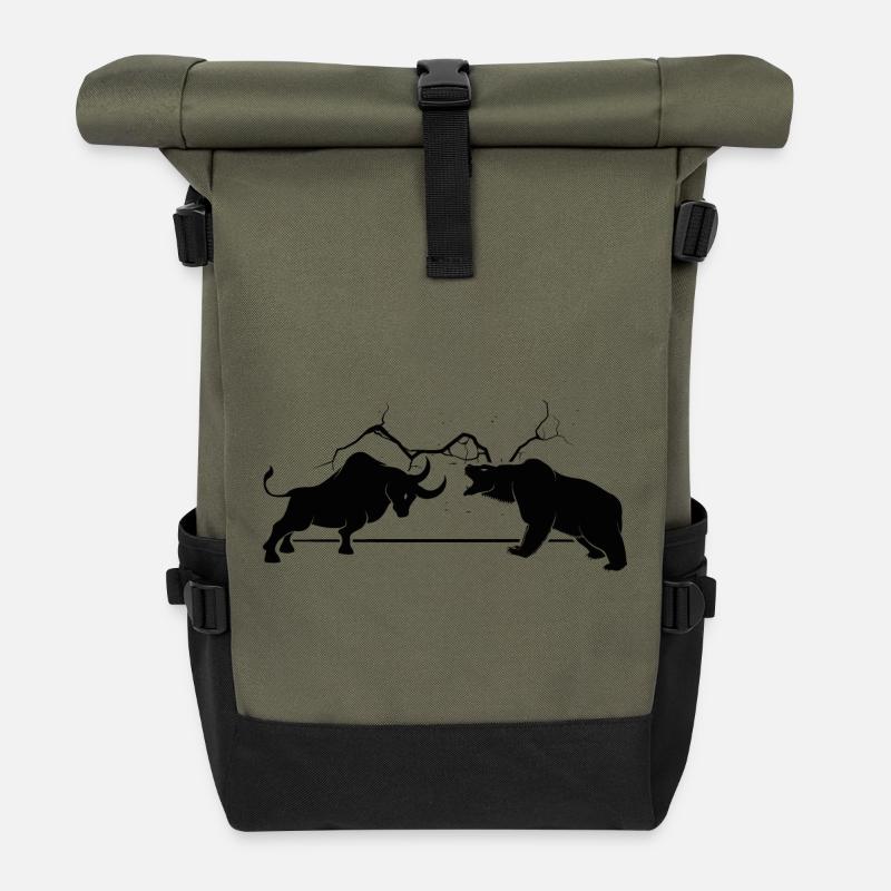 Bulle VS Bär - Rolltop Rucksack - Olive/Schwarz