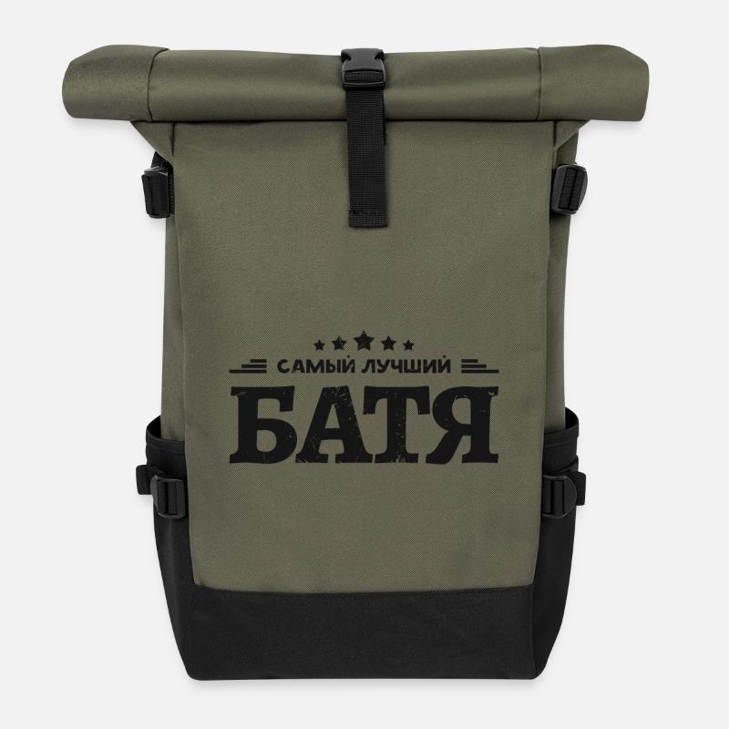 Bester Vater Spruch auf Russisch Russischer Papa - Rolltop Rucksack - Olive/Schwarz