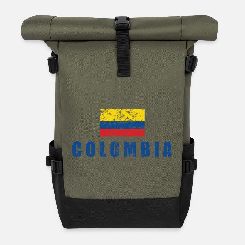 Colombie - Sac à dos roll top - olive/noir