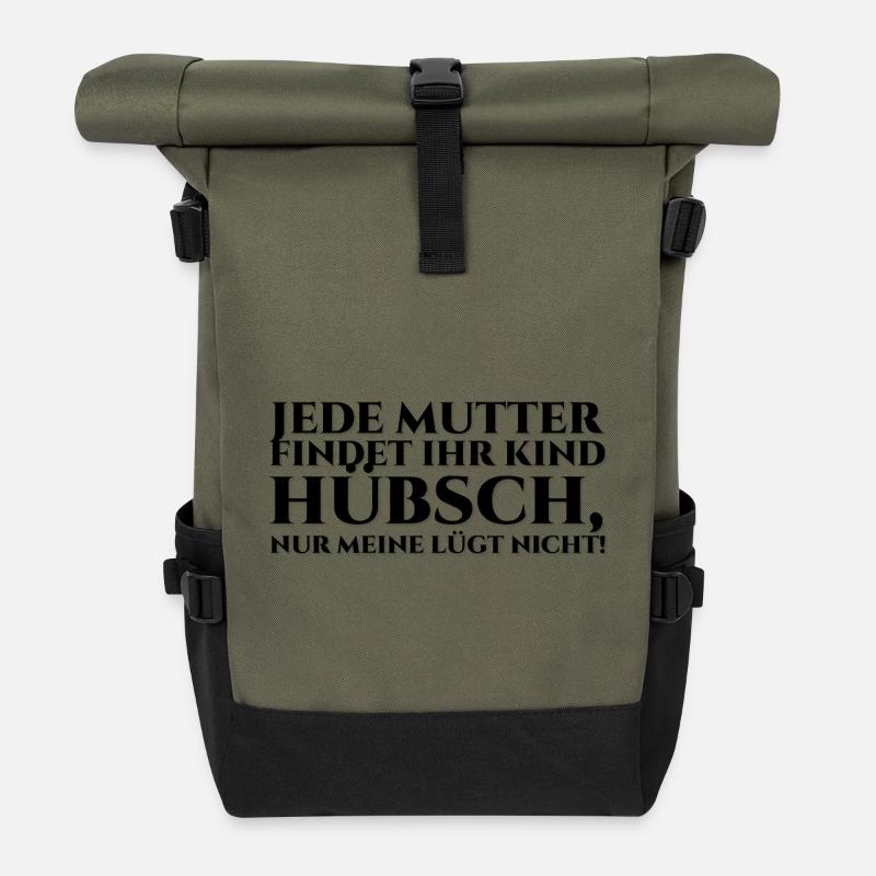 Jede Mutter findet ihr Kind hübsch - black - Rolltop Rucksack - Olive/Schwarz