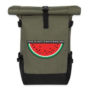 This Is Not A Watermelon - Roll Top Backpack - olive/black - Front