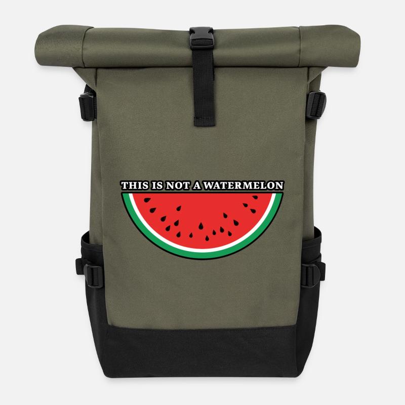 Das ist keine Wassermelone - Rolltop Rucksack - Olive/Schwarz