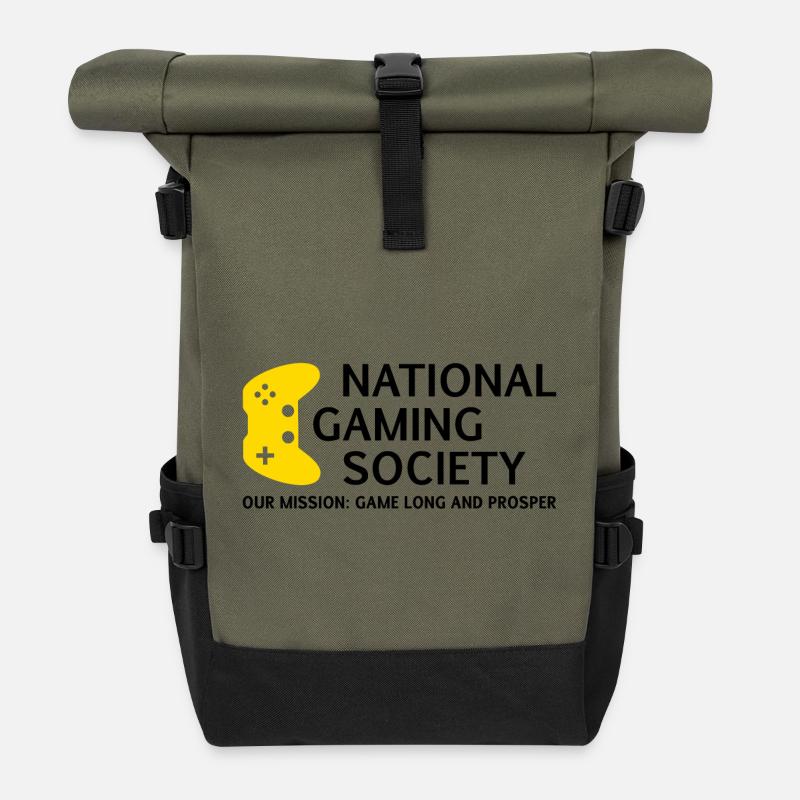 National Gaming Society - Roll Top Backpack - olive/black