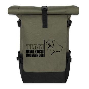 TEAM Great Swiss Mountain Dog Dogs Wilsigns - Roll Top Backpack - olive/black - Front