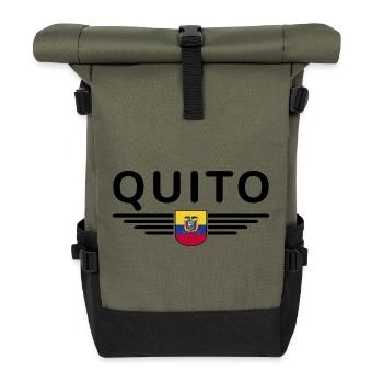Quito Ecuador Fans T-Shirt Design - Rolltop Rucksack - Olive/Schwarz - Vorne