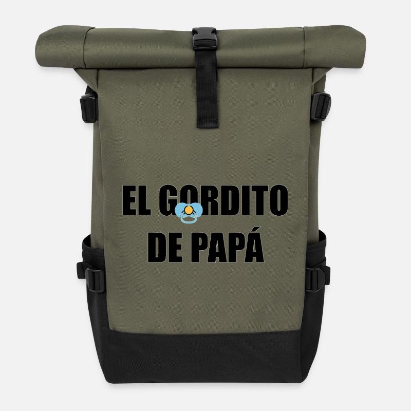 Daddy's Chubby in SCHWARZ - Rolltop Rucksack - Olive/Schwarz