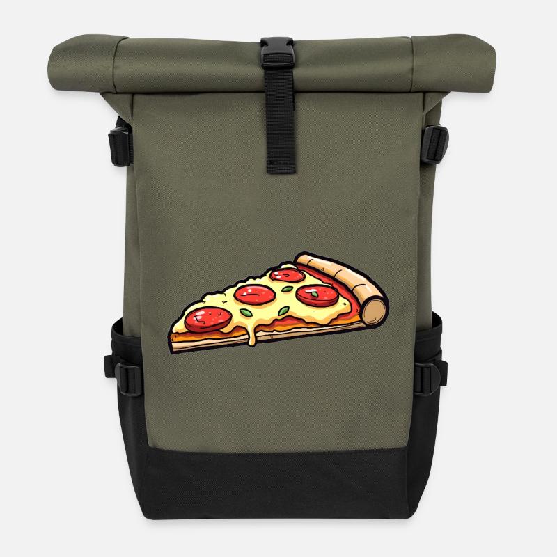 Pizza - Sac à dos roll top - olive/noir