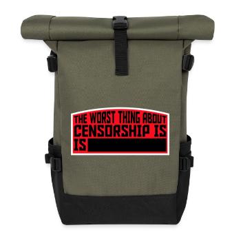 Le pire dans la censure, c’est l’ironie amusante - Sac à dos roll top - olive/noir - Devant