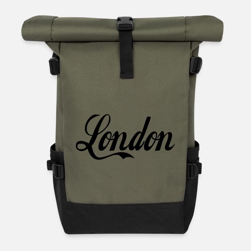 london - Rolltop Rucksack - Olive/Schwarz