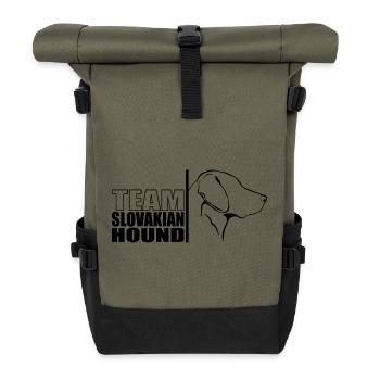 TEAM Slovakian Hound Hunde Hund Wilsigns - Rolltop Rucksack - Olive/Schwarz - Vorne