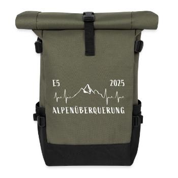 Alpenüberquerung E5 Herzschlag 2025 - Rolltop Rucksack - Olive/Schwarz - Vorne