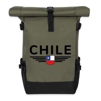Chile Design – Für Fans und Liebhaber - Rolltop Rucksack - Olive/Schwarz - Vorne