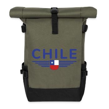Chile Design – Für Fans und Liebhaber - Rolltop Rucksack - Olive/Schwarz - Vorne