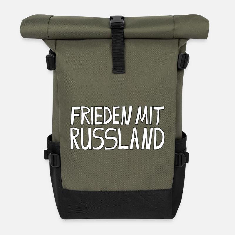 PAIX AVEC LA RUSSIE - Sac à dos roll top - olive/noir