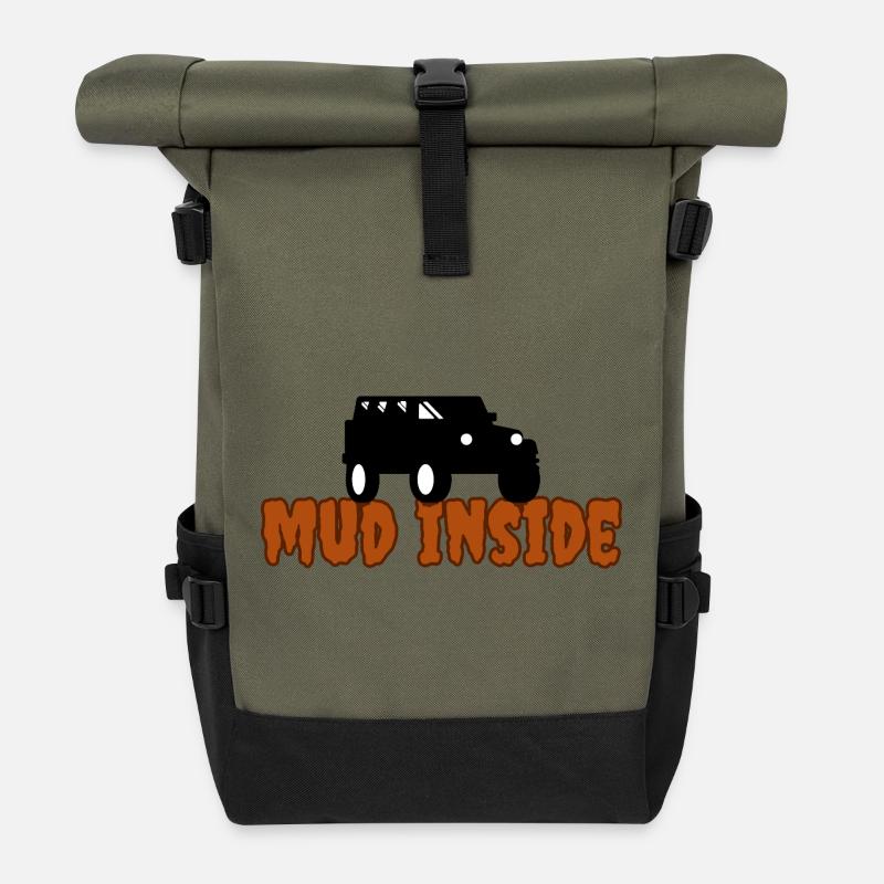 Schlamm im Inneren - Rolltop Rucksack - Olive/Schwarz