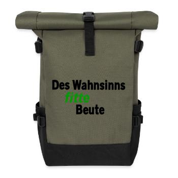 Wahnsinns fitte Beute - Rolltop Rucksack - Olive/Schwarz - Vorne