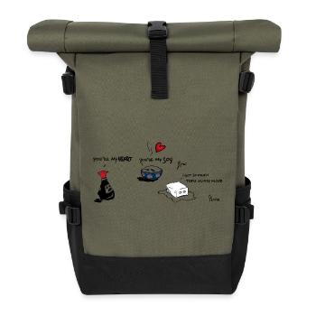 Roulez amoureux 3 - Sac à dos roll top - olive/noir - Devant