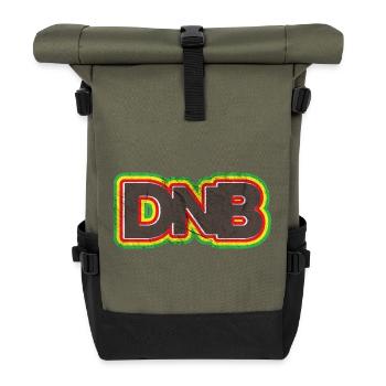 DnB Graffiti Junglist Grunge Logo - Roll Top Backpack - olive/black - Front