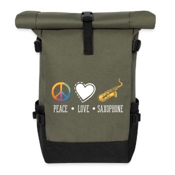Saxofon - Rolltop Rucksack - Olive/Schwarz - Vorne