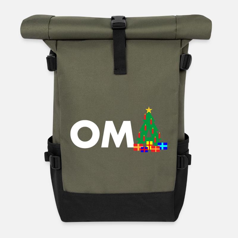 Oma Weihnachtsbaum - Rolltop Rucksack - Olive/Schwarz