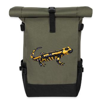 Fire salamander design - Roll Top Backpack - olive/black - Front