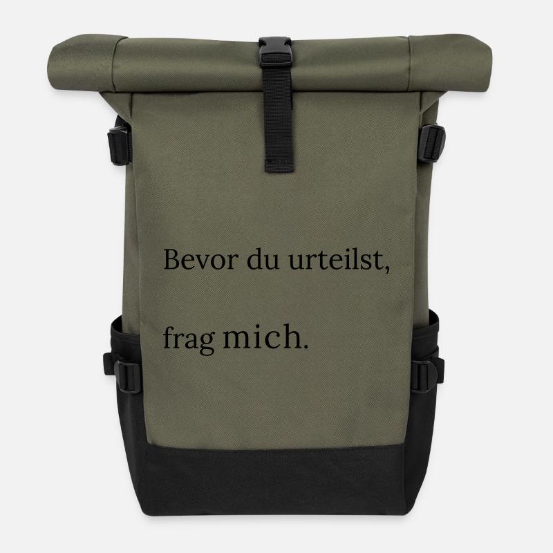 Frag_mich - Sac à dos roll top - olive/noir