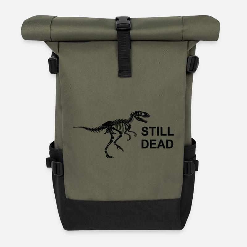 Dino Nihilism - Roll Top Backpack - olive/black