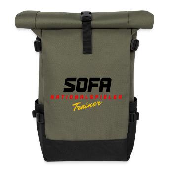 Sofa Nationalspieler - Rolltop Rucksack - Olive/Schwarz - Vorne