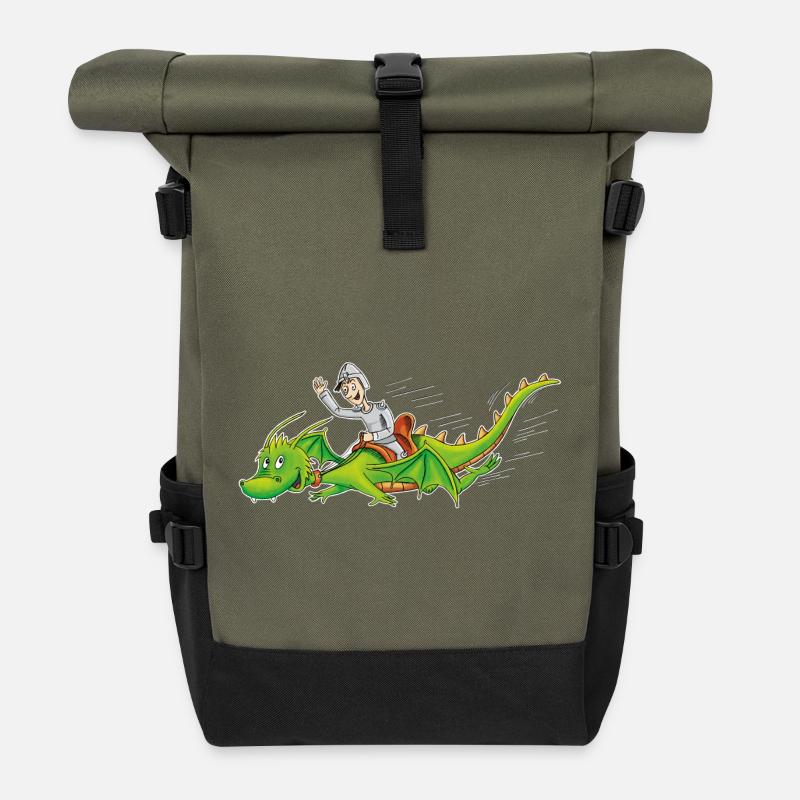 Drachenritter - Rolltop Rucksack - Olive/Schwarz