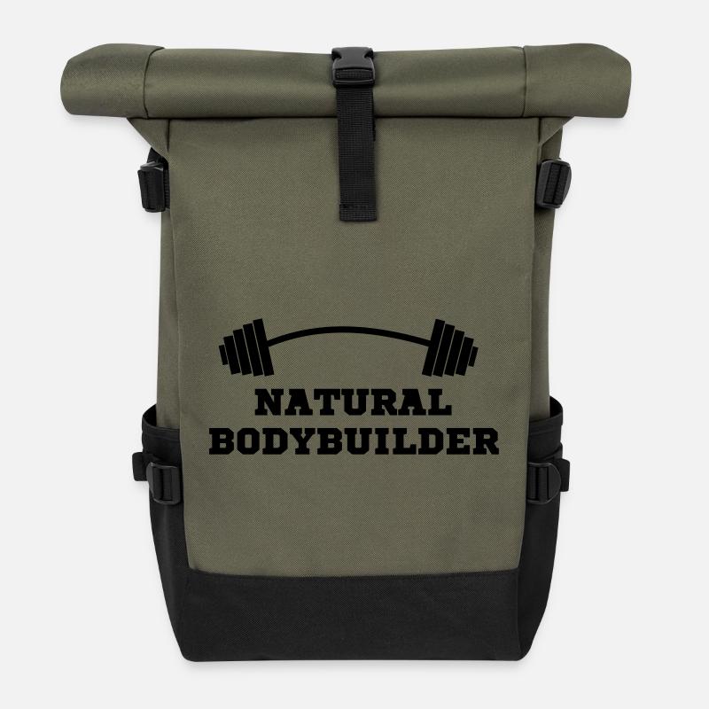 Fitnessstudio - Rolltop Rucksack - Olive/Schwarz