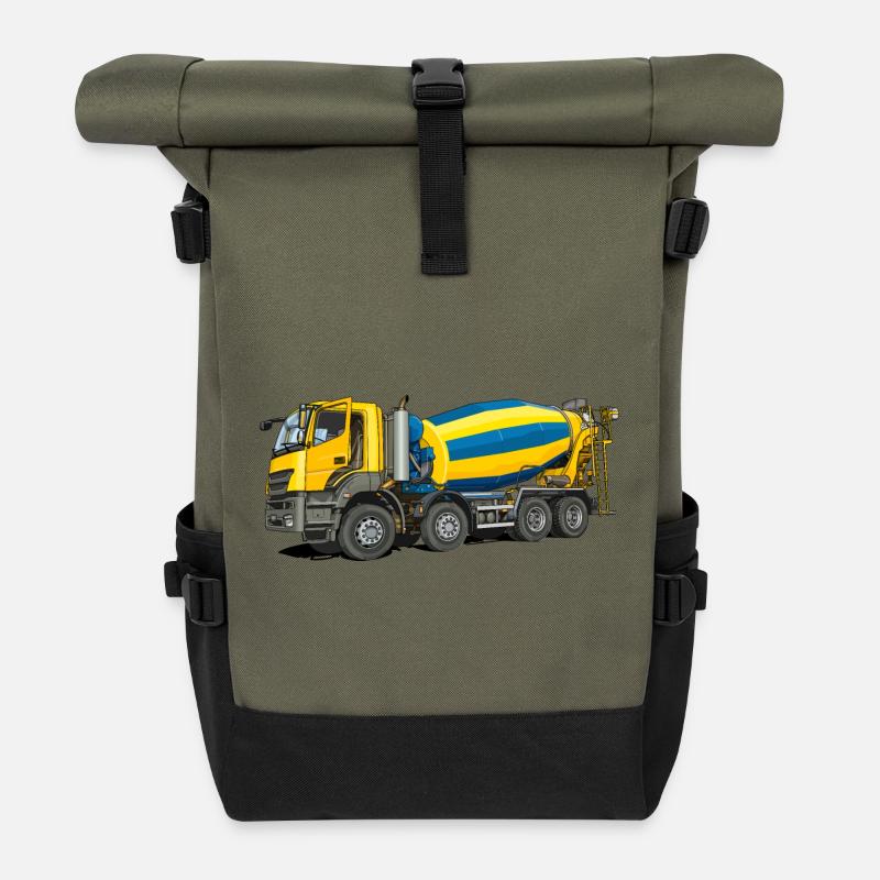 Betonmischer - Rolltop Rucksack - Olive/Schwarz