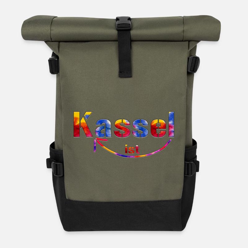 Kassel ist klasse - Rolltop Rucksack - Olive/Schwarz