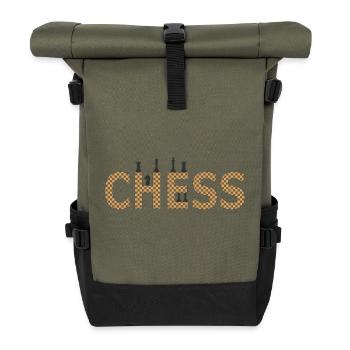 Echecs à la silhouette contrastée - Sac à dos roll top - olive/noir - Devant