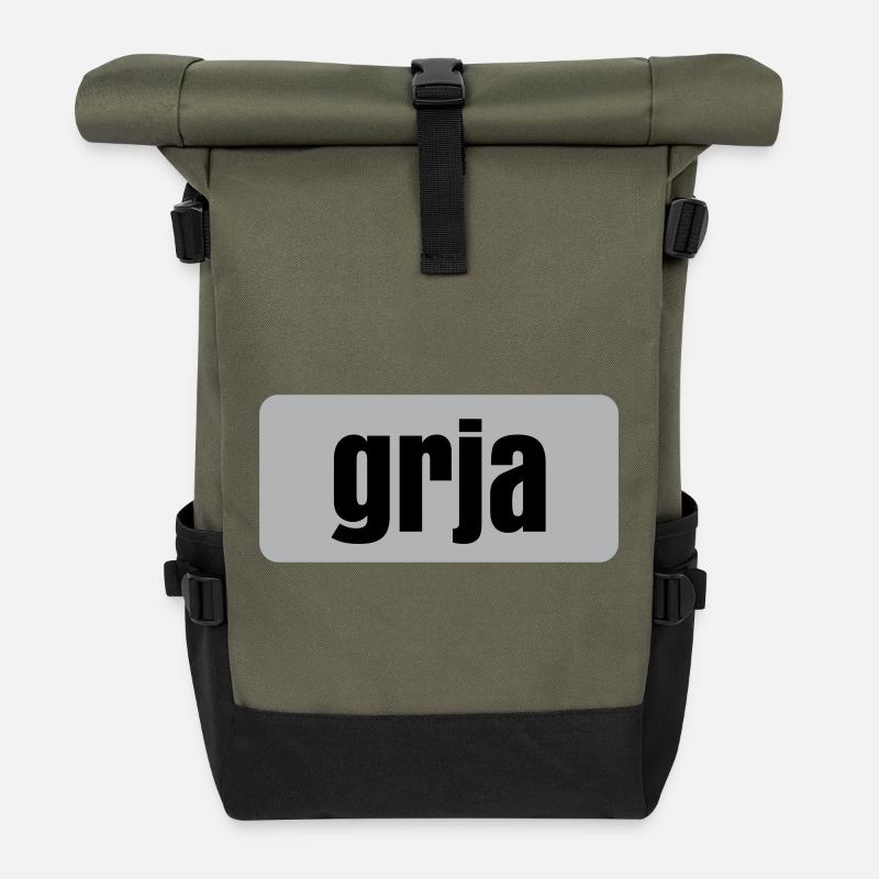 grja - Rolltop Rucksack - Olive/Schwarz